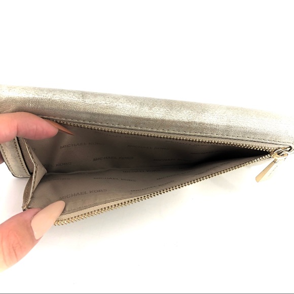 Michael Kors Gold Metallic Flap Wallet - Picture 7 of 7